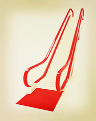 Image showing Escalator . 3D illustration. Vintage style.