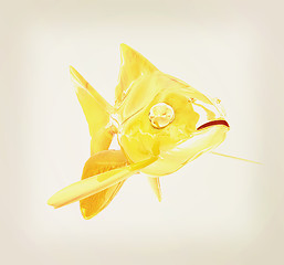 Image showing Gold fish. 3D illustration. Vintage style.