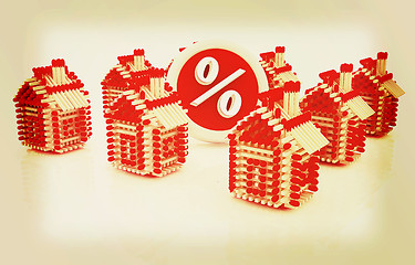 Image showing Log houses from matches pattern with the best percent. 3D illust