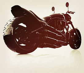 Image showing abstract racing motorcycle concept. 3D illustration. Vintage sty