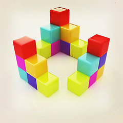 Image showing colorful block diagram. 3D illustration. Vintage style.