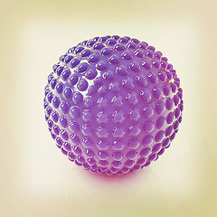 Image showing Abstract glossy sphere with pimples . 3D illustration. Vintage s