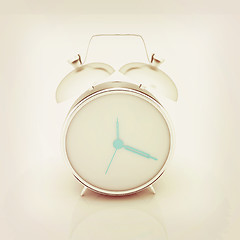 Image showing Alarm clock. 3D illustration. Vintage style.