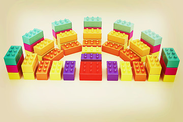 Image showing Building blocks efficiency concept on white . 3D illustration. V