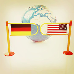 Image showing Three-dimensional image of the turnstile and flags of USA and Ge