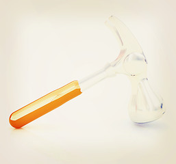 Image showing Hammer on white background . 3D illustration. Vintage style.