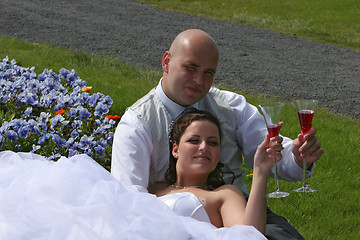 Image showing toasting the future