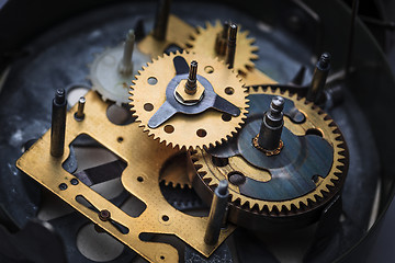 Image showing The macro view of clock mechanism