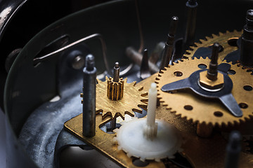 Image showing The macro view of clock mechanism