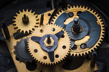 Image showing The macro view of clock mechanism