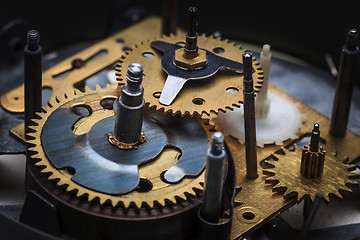 Image showing The macro view of clock mechanism