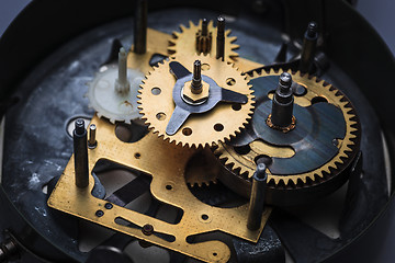 Image showing The macro view of clock mechanism