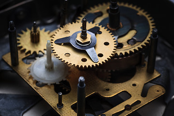 Image showing The macro view of clock mechanism