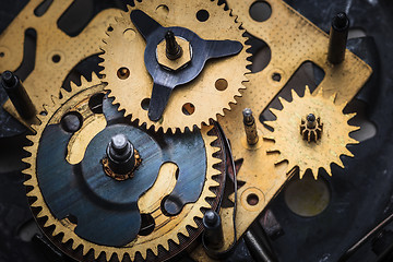 Image showing The macro view of clock mechanism