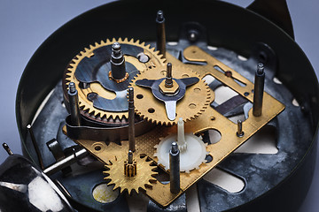 Image showing The macro view of clock mechanism