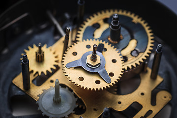 Image showing The macro view of clock mechanism