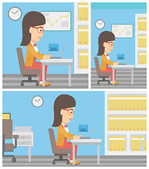 Image showing Business woman receiving or sending email.