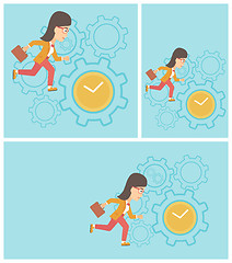 Image showing Business woman running vector illustration.