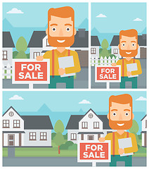 Image showing Real estate agent offering house.