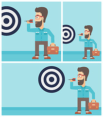 Image showing Businessman and target board vector illustration.