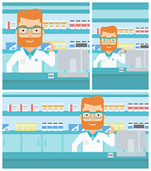 Image showing Pharmacist showing some medicine.