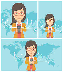 Image showing Business woman using smartphone.