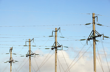 Image showing High-voltage power poles