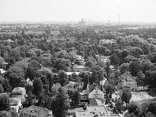 Image showing Aerial view of Berlin in black and white