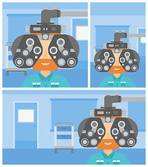 Image showing Patient during eye examination.