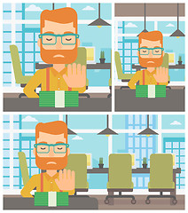 Image showing Man refusing bribe vector illustration.