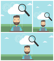 Image showing Cloud computing technology vector illustration.