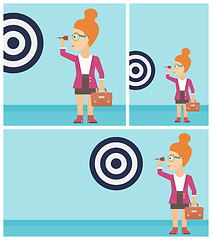 Image showing Businesswoman and target board vector illustration