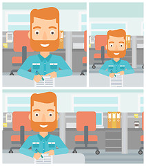 Image showing Signing of business documents vector illustration.