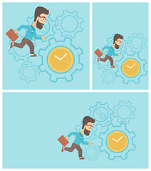 Image showing Businessman running vector illustration.