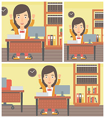 Image showing Successful business woman vector illustration.