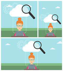 Image showing Cloud computing technology vector illustration.