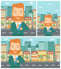 Image showing Man putting envelope in pocket vector illustration