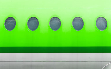 Image showing Windows of the green airplane