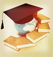 Image showing Global Education. 3D illustration. Vintage style.