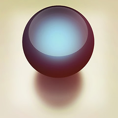 Image showing Blue metallic sphere. 3D illustration. Vintage style.