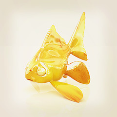 Image showing Gold fish. 3D illustration. Vintage style.