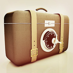 Image showing Leather suitcase-safe.. 3D illustration. Vintage style.