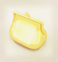 Image showing Gold purse. 3D illustration. Vintage style.