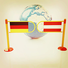 Image showing Three-dimensional image of the turnstile and flags of Germany an