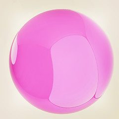 Image showing Glossy pink sphere. 3D illustration. Vintage style.