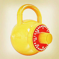 Image showing Illustration of security concept with glossy locked combination 