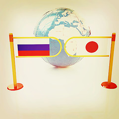 Image showing Three-dimensional image of the turnstile and flags of Japanese a