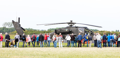 Image showing LEEUWARDEN, THE NETHERLANDS - JUN 11, 2016: Boeing AH-64 Apache 