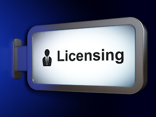 Image showing Law concept: Licensing and Business Man on billboard background