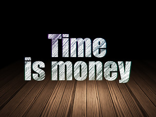 Image showing Business concept: Time Is money in grunge dark room